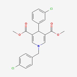 molecular formula C22H19Cl2NO4 B4261303 dimethyl 1-(4-chlorobenzyl)-4-(3-chlorophenyl)-1,4-dihydro-3,5-pyridinedicarboxylate 