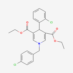 molecular formula C24H23Cl2NO4 B4261311 diethyl 1-(4-chlorobenzyl)-4-(2-chlorophenyl)-1,4-dihydro-3,5-pyridinedicarboxylate 