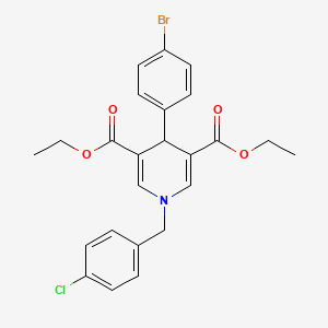 molecular formula C24H23BrClNO4 B4261317 diethyl 4-(4-bromophenyl)-1-(4-chlorobenzyl)-1,4-dihydro-3,5-pyridinedicarboxylate 