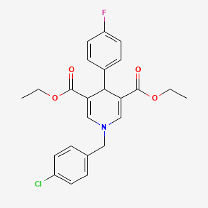 molecular formula C24H23ClFNO4 B4261320 diethyl 1-(4-chlorobenzyl)-4-(4-fluorophenyl)-1,4-dihydro-3,5-pyridinedicarboxylate 