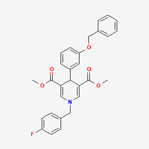 molecular formula C29H26FNO5 B4261321 dimethyl 4-[3-(benzyloxy)phenyl]-1-(4-fluorobenzyl)-1,4-dihydro-3,5-pyridinedicarboxylate 