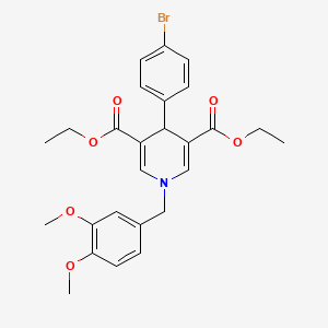 molecular formula C26H28BrNO6 B4261326 diethyl 4-(4-bromophenyl)-1-(3,4-dimethoxybenzyl)-1,4-dihydro-3,5-pyridinedicarboxylate 