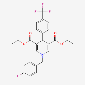 molecular formula C25H23F4NO4 B4261332 diethyl 1-(4-fluorobenzyl)-4-[4-(trifluoromethyl)phenyl]-1,4-dihydro-3,5-pyridinedicarboxylate 