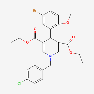 molecular formula C25H25BrClNO5 B4261341 diethyl 4-(5-bromo-2-methoxyphenyl)-1-(4-chlorobenzyl)-1,4-dihydro-3,5-pyridinedicarboxylate 
