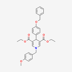 molecular formula C32H33NO6 B4261346 diethyl 4-[4-(benzyloxy)phenyl]-1-(4-methoxybenzyl)-1,4-dihydro-3,5-pyridinedicarboxylate 