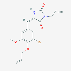 molecular formula C17H17BrN2O4 B426135 (5E)-5-[3-bromo-5-methoxy-4-(prop-2-en-1-yloxy)benzylidene]-3-(prop-2-en-1-yl)imidazolidine-2,4-dione 