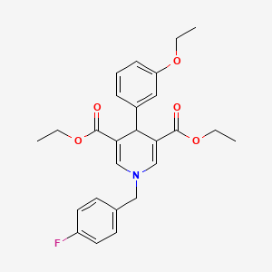 molecular formula C26H28FNO5 B4261350 diethyl 4-(3-ethoxyphenyl)-1-(4-fluorobenzyl)-1,4-dihydro-3,5-pyridinedicarboxylate 