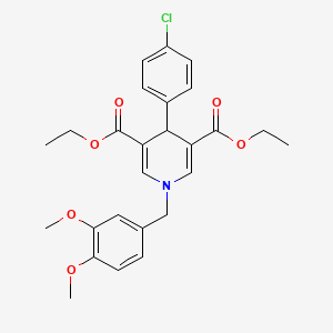 molecular formula C26H28ClNO6 B4261363 diethyl 4-(4-chlorophenyl)-1-(3,4-dimethoxybenzyl)-1,4-dihydro-3,5-pyridinedicarboxylate 