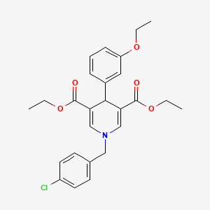 molecular formula C26H28ClNO5 B4261368 diethyl 1-(4-chlorobenzyl)-4-(3-ethoxyphenyl)-1,4-dihydro-3,5-pyridinedicarboxylate 