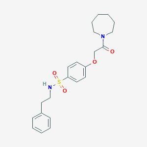 molecular formula C22H28N2O4S B426137 4-[2-(1-azepanyl)-2-oxoethoxy]-N-(2-phenylethyl)benzenesulfonamide 