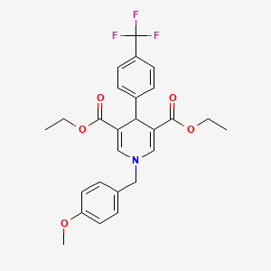 molecular formula C26H26F3NO5 B4261378 diethyl 1-(4-methoxybenzyl)-4-[4-(trifluoromethyl)phenyl]-1,4-dihydro-3,5-pyridinedicarboxylate 