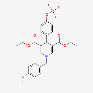 molecular formula C26H26F3NO6 B4261379 diethyl 1-(4-methoxybenzyl)-4-[4-(trifluoromethoxy)phenyl]-1,4-dihydro-3,5-pyridinedicarboxylate 
