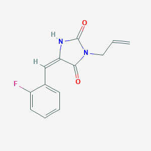 (5E)-5-(2-fluorobenzylidene)-3-(prop-2-en-1-yl)imidazolidine-2,4-dione