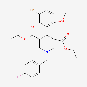 molecular formula C25H25BrFNO5 B4261383 diethyl 4-(5-bromo-2-methoxyphenyl)-1-(4-fluorobenzyl)-1,4-dihydro-3,5-pyridinedicarboxylate 