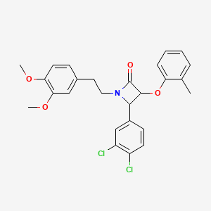 4-(3,4-dichlorophenyl)-1-[2-(3,4-dimethoxyphenyl)ethyl]-3-(2-methylphenoxy)-2-azetidinone