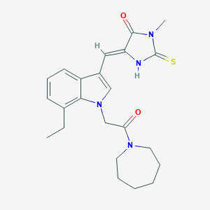molecular formula C23H28N4O2S B426139 5-({1-[2-(1-azepanyl)-2-oxoethyl]-7-ethyl-1H-indol-3-yl}methylene)-3-methyl-2-thioxo-4-imidazolidinone 