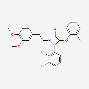 molecular formula C26H25Cl2NO4 B4261396 4-(2,3-dichlorophenyl)-1-[2-(3,4-dimethoxyphenyl)ethyl]-3-(2-methylphenoxy)-2-azetidinone 