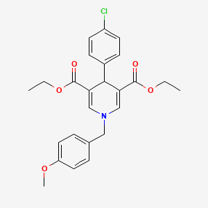 molecular formula C25H26ClNO5 B4261400 diethyl 4-(4-chlorophenyl)-1-(4-methoxybenzyl)-1,4-dihydro-3,5-pyridinedicarboxylate 
