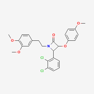 molecular formula C26H25Cl2NO5 B4261404 4-(2,3-dichlorophenyl)-1-[2-(3,4-dimethoxyphenyl)ethyl]-3-(4-methoxyphenoxy)-2-azetidinone 