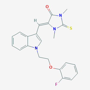 molecular formula C22H20FN3O2S B426141 5-({1-[2-(2-fluorophenoxy)ethyl]-1H-indol-3-yl}methylene)-1,3-dimethyl-2-thioxo-4-imidazolidinone 
