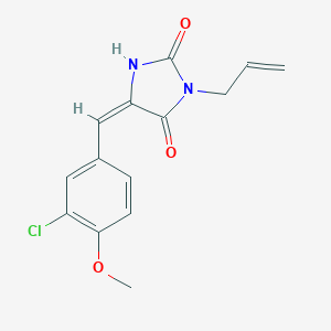 molecular formula C14H13ClN2O3 B426143 (5E)-5-(3-chloro-4-methoxybenzylidene)-3-(prop-2-en-1-yl)imidazolidine-2,4-dione 
