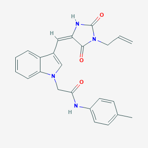 molecular formula C24H22N4O3 B426145 2-{3-[(1-allyl-2,5-dioxo-4-imidazolidinylidene)methyl]-1H-indol-1-yl}-N-(4-methylphenyl)acetamide 