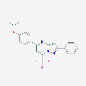 molecular formula C22H18F3N3O B426149 2-Phenyl-5-[4-(propan-2-yloxy)phenyl]-7-(trifluoromethyl)pyrazolo[1,5-a]pyrimidine 
