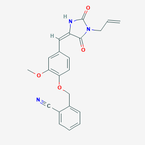 molecular formula C22H19N3O4 B426150 2-[(4-{(E)-[2,5-dioxo-1-(prop-2-en-1-yl)imidazolidin-4-ylidene]methyl}-2-methoxyphenoxy)methyl]benzonitrile 
