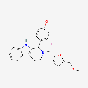 molecular formula C25H25FN2O3 B4261510 1-(2-fluoro-4-methoxyphenyl)-2-{[5-(methoxymethyl)-2-furyl]methyl}-2,3,4,9-tetrahydro-1H-beta-carboline 