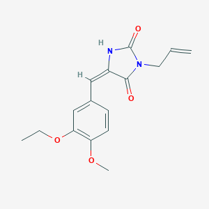 molecular formula C16H18N2O4 B426152 (5E)-5-(3-ethoxy-4-methoxybenzylidene)-3-(prop-2-en-1-yl)imidazolidine-2,4-dione 