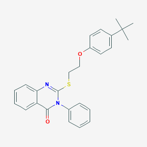 molecular formula C26H26N2O2S B426167 2-{[2-(4-tert-butylphenoxy)ethyl]sulfanyl}-3-phenyl-4(3H)-quinazolinone 