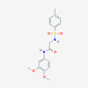 molecular formula C17H20N2O5S B426168 N-(3,4-dimethoxyphenyl)-2-{[(4-methylphenyl)sulfonyl]amino}acetamide 
