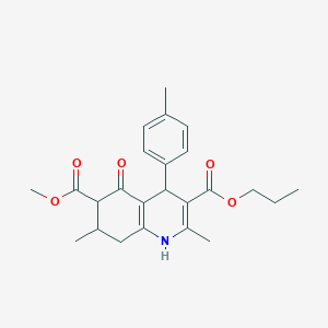 molecular formula C24H29NO5 B4261706 6-methyl 3-propyl 2,7-dimethyl-4-(4-methylphenyl)-5-oxo-1,4,5,6,7,8-hexahydro-3,6-quinolinedicarboxylate 