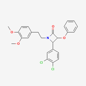 molecular formula C25H23Cl2NO4 B4261743 4-(3,4-dichlorophenyl)-1-[2-(3,4-dimethoxyphenyl)ethyl]-3-phenoxy-2-azetidinone 