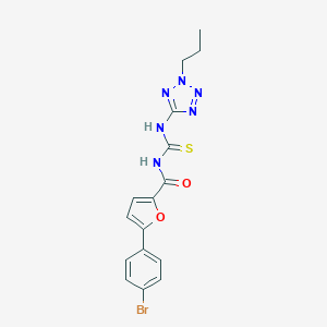 molecular formula C16H15BrN6O2S B426178 5-(4-bromophenyl)-N-[[(2-propyl-5-tetrazolyl)amino]-sulfanylidenemethyl]-2-furancarboxamide CAS No. 578732-80-6