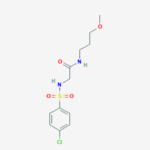molecular formula C12H17ClN2O4S B426180 2-{[(4-chlorophenyl)sulfonyl]amino}-N-(3-methoxypropyl)acetamide 