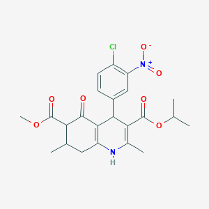 molecular formula C23H25ClN2O7 B4261819 3-isopropyl 6-methyl 4-(4-chloro-3-nitrophenyl)-2,7-dimethyl-5-oxo-1,4,5,6,7,8-hexahydro-3,6-quinolinedicarboxylate 