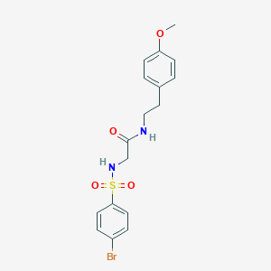 molecular formula C17H19BrN2O4S B426183 2-{[(4-bromophenyl)sulfonyl]amino}-N-[2-(4-methoxyphenyl)ethyl]acetamide 
