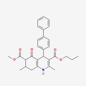 molecular formula C29H31NO5 B4261830 6-methyl 3-propyl 4-(4-biphenylyl)-2,7-dimethyl-5-oxo-1,4,5,6,7,8-hexahydro-3,6-quinolinedicarboxylate 