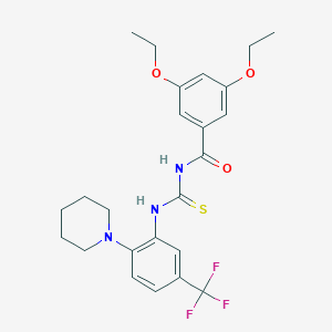 molecular formula C24H28F3N3O3S B426184 N-(3,5-diethoxybenzoyl)-N'-[2-(1-piperidinyl)-5-(trifluoromethyl)phenyl]thiourea 