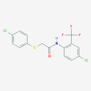 molecular formula C15H10Cl2F3NOS B426195 2-[(4-chlorophenyl)sulfanyl]-N-[4-chloro-2-(trifluoromethyl)phenyl]acetamide 