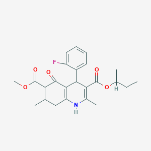 molecular formula C24H28FNO5 B4261971 3-sec-butyl 6-methyl 4-(2-fluorophenyl)-2,7-dimethyl-5-oxo-1,4,5,6,7,8-hexahydro-3,6-quinolinedicarboxylate 