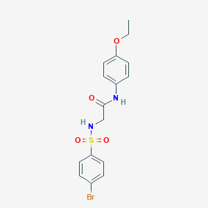 molecular formula C16H17BrN2O4S B426198 2-{[(4-bromophenyl)sulfonyl]amino}-N-(4-ethoxyphenyl)acetamide 