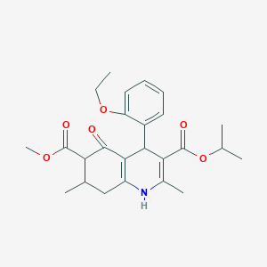 molecular formula C25H31NO6 B4261992 3-isopropyl 6-methyl 4-(2-ethoxyphenyl)-2,7-dimethyl-5-oxo-1,4,5,6,7,8-hexahydro-3,6-quinolinedicarboxylate 