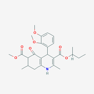 molecular formula C26H33NO7 B4262006 3-sec-butyl 6-methyl 4-(2,3-dimethoxyphenyl)-2,7-dimethyl-5-oxo-1,4,5,6,7,8-hexahydro-3,6-quinolinedicarboxylate 