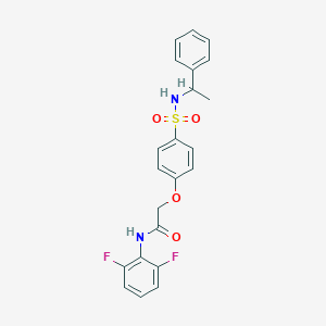 molecular formula C22H20F2N2O4S B426202 N-(2,6-difluorophenyl)-2-{4-[(1-phenylethyl)sulfamoyl]phenoxy}acetamide 