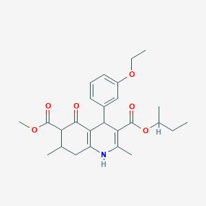 molecular formula C26H33NO6 B4262037 3-sec-butyl 6-methyl 4-(3-ethoxyphenyl)-2,7-dimethyl-5-oxo-1,4,5,6,7,8-hexahydro-3,6-quinolinedicarboxylate 