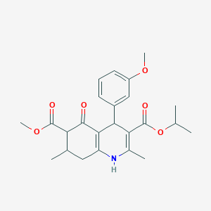 molecular formula C24H29NO6 B4262045 3-isopropyl 6-methyl 4-(3-methoxyphenyl)-2,7-dimethyl-5-oxo-1,4,5,6,7,8-hexahydro-3,6-quinolinedicarboxylate 