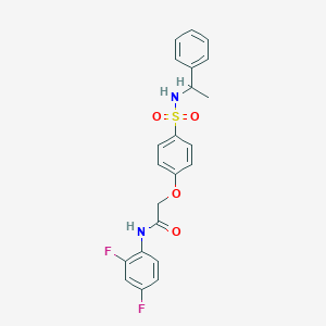 molecular formula C22H20F2N2O4S B426205 N-(2,4-difluorophenyl)-2-(4-{[(1-phenylethyl)amino]sulfonyl}phenoxy)acetamide 