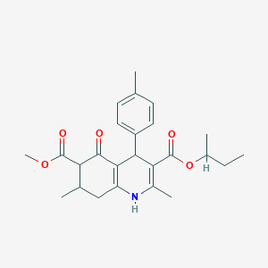 molecular formula C25H31NO5 B4262052 3-sec-butyl 6-methyl 2,7-dimethyl-4-(4-methylphenyl)-5-oxo-1,4,5,6,7,8-hexahydro-3,6-quinolinedicarboxylate 
